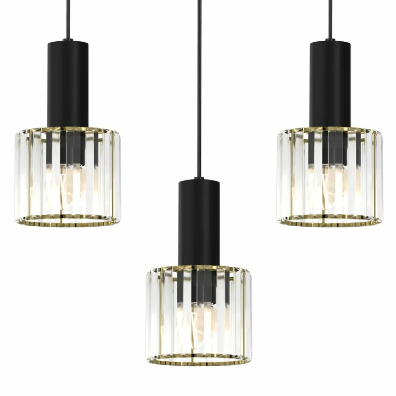 Best Czarna lampa na listwie, eleganckie klosze MLP8361 CRISTAL | Kaja Żyrandole Nowoczesne