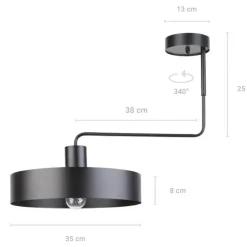 Cheap Czarna lampa na sztywnym wysięgniku SIG 31549 z serii VASCO | Kaja Żyrandole Nowoczesne