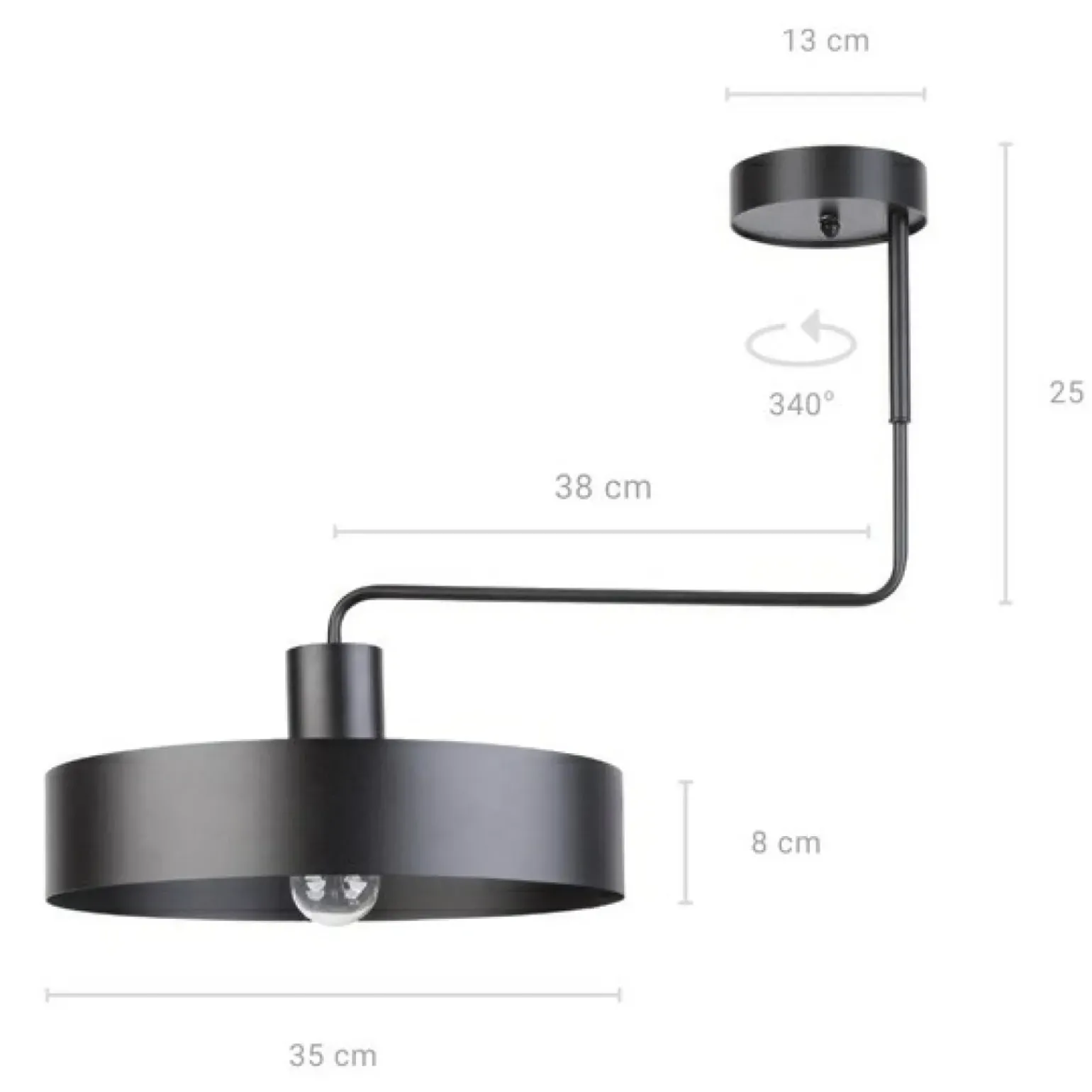 Cheap Czarna lampa na sztywnym wysięgniku SIG 31549 z serii VASCO | Kaja Żyrandole Nowoczesne