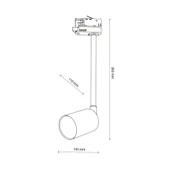 Sklep Kaja Czarna lampa na sztywnym zwisie, 3-fazowa TK 4931 TRACER 3 | Kaja