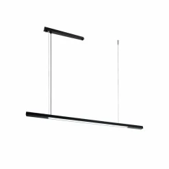 Store Czarna lampa nad stół w salonie 130cm 3000K ANT 1954 HAKODA | Kaja Żyrandole Nowoczesne