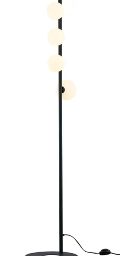Sklep Kaja Czarna lampa podłogowa, cztery klosze na G9 JUP 1929 z serii TAIDA