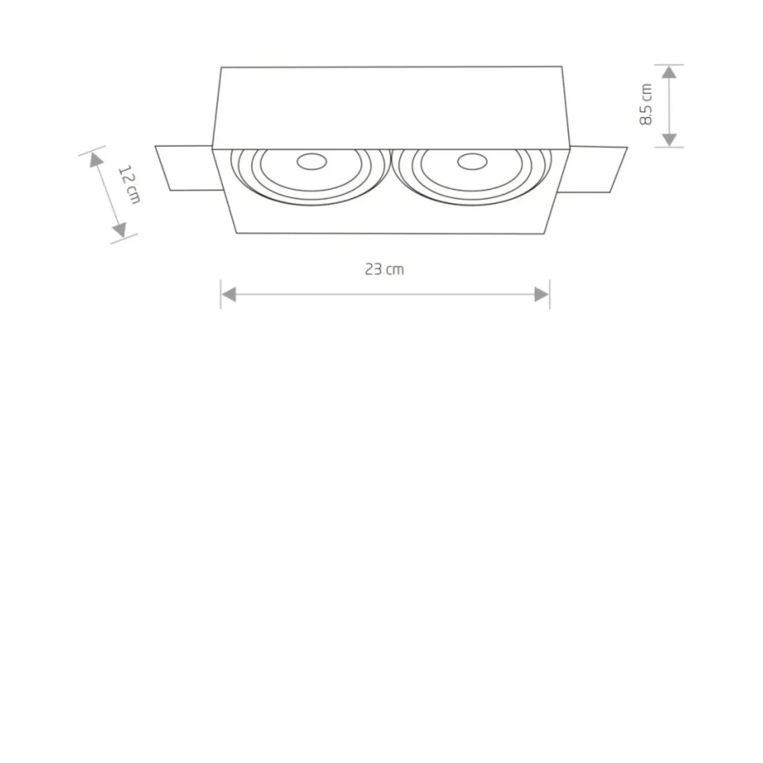 Sklep Kaja Czarna lampa podtynkowa, dwa źródła światła 9403 | Kaja Oświetlenie