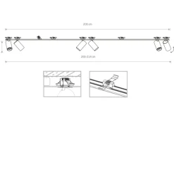Sklep Kaja Czarna lampa podtynkowa ze złotymi tubami 7748 | Kaja Oświetlenie