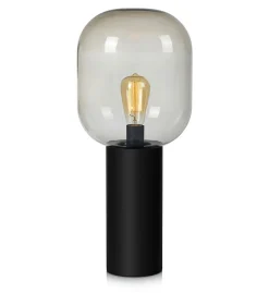 Sklep Kaja Czarna lampa stołowa klosz w kształcie żarówki 107479| Kaja