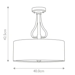 Best Sale Czarna lampa sufitowa, abażur BATH-FALMOUTH-SF-PC z serii FALMOUTH Żyrandole Nowoczesne