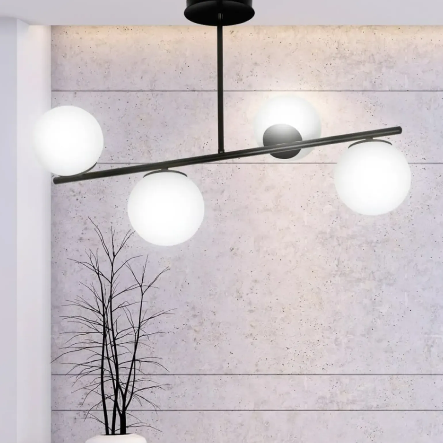 Store Czarna lampa sufitowa do korytarza 1020/4 BIOR | Kaja Oświetlenie Żyrandole Nowoczesne