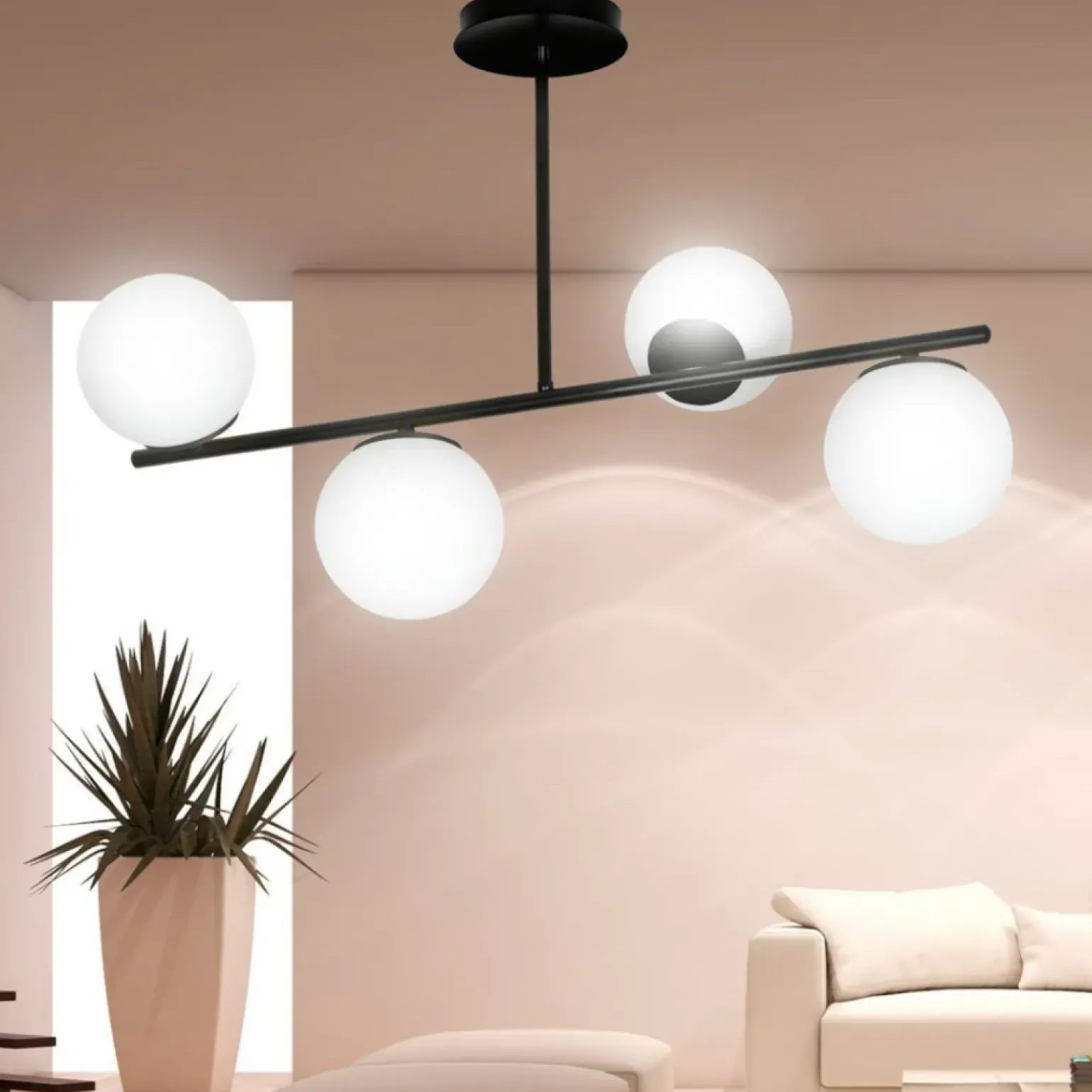 Store Czarna lampa sufitowa do korytarza 1020/4 BIOR | Kaja Oświetlenie Żyrandole Nowoczesne