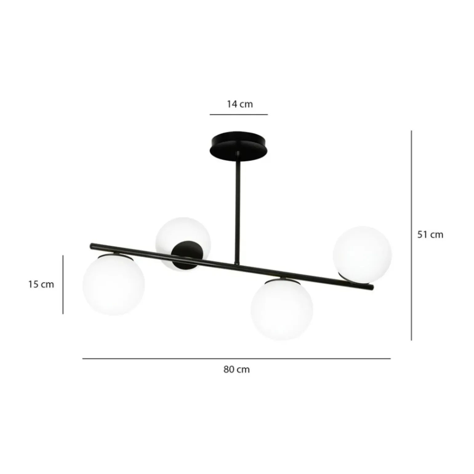 Store Czarna lampa sufitowa do korytarza 1020/4 BIOR | Kaja Oświetlenie Żyrandole Nowoczesne