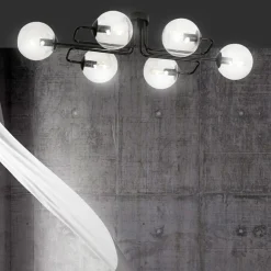 Flash Sale Czarna lampa sufitowa klosze w kształcie kul 831/6A | Kaja Oświetlenie Żyrandole Nowoczesne