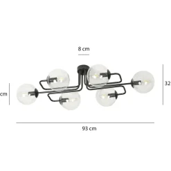 Flash Sale Czarna lampa sufitowa klosze w kształcie kul 831/6A | Kaja Oświetlenie Żyrandole Nowoczesne
