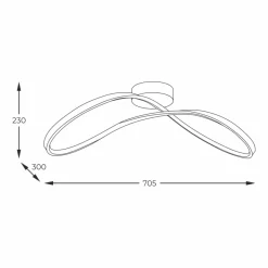 Sklep Kaja Czarna lampa sufitowa LED, ozdobna wstążka 19600C-BK ERDA | Kaja