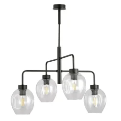 Best Sale Czarna lampa sufitowa na sztywnym zwisie 1164/4 LUKKA | Kaja Żyrandole Nowoczesne