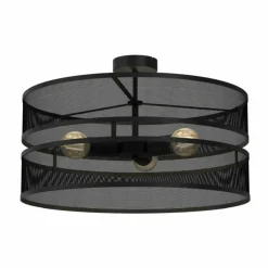 Best Sale Czarna lampa sufitowa, okazały, szeroki abażur LX 3152 z serii GLUM Żyrandole Nowoczesne