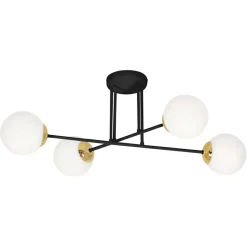 Clearance Czarna lampa sufitowa z białymi kloszami K-4914 ISLA | Kaja Żyrandole Nowoczesne
