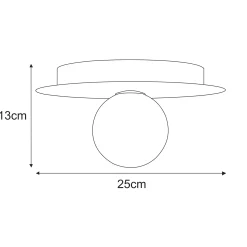 Sklep Kaja Czarna lampa sufitowa z białym kloszem ⌀10 cm K-5438 z serii ROBIN