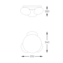 Sklep Kaja Czarna lampa sufitowa z białymi kloszami ZM 1190 OMI | Kaja