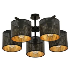 Sklep Kaja Czarna lampa sufitowa z dwukolorowymi abażurami 1144/5 JORDAN | Kaja