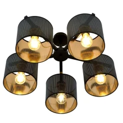 Sklep Kaja Czarna lampa sufitowa z dwukolorowymi abażurami 1144/5 JORDAN | Kaja