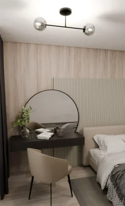 Discount Czarna lampa sufitowa z grafitowymi kloszami 1245/2 z serii ROMA Żyrandole Nowoczesne