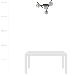 Sklep Kaja Czarna lampa sufitowa z kloszami, do sypialni 1104/4 SMART | Kaja