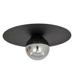 Cheap Czarna lampa sufitowa z lustrzanym kloszem 1128/1 SOLAR | Kaja Żyrandole Nowoczesne