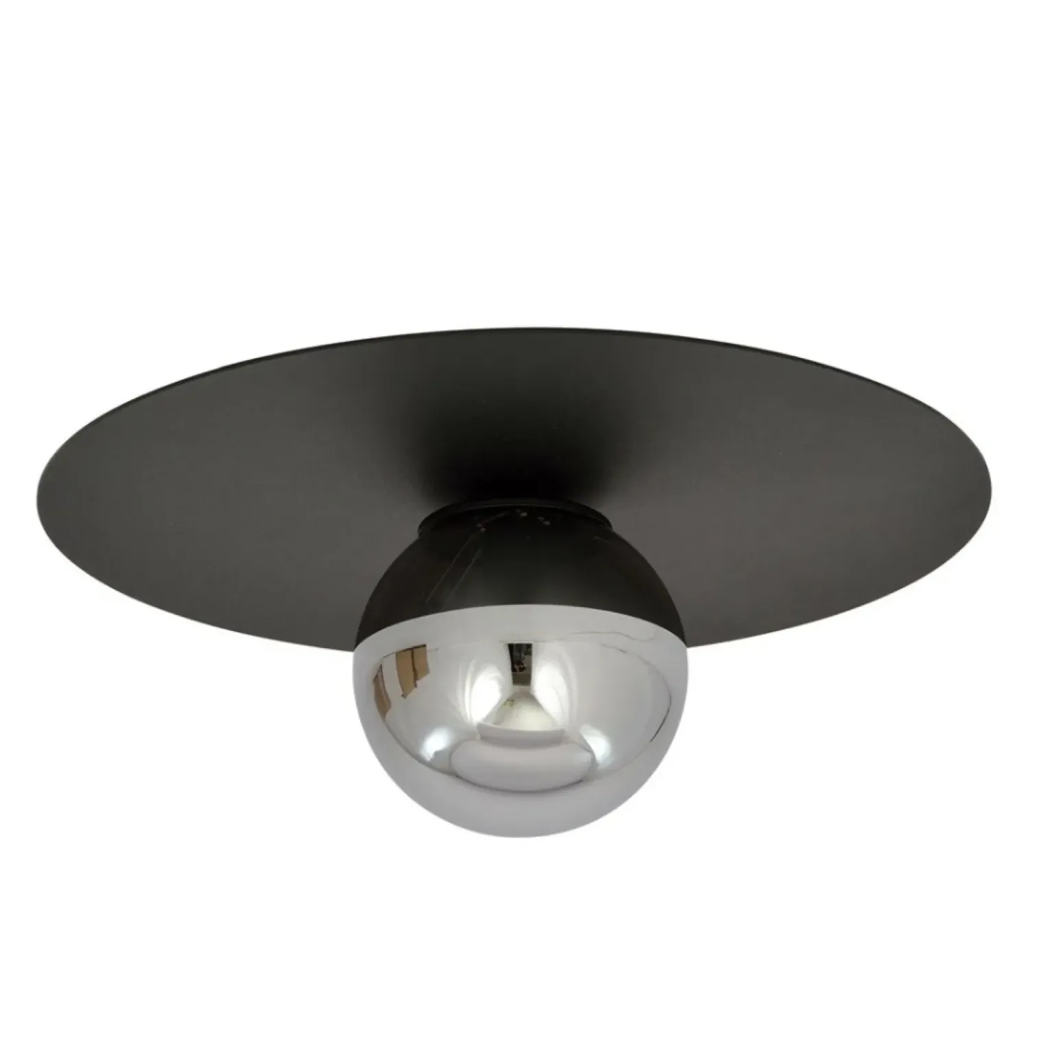 Cheap Czarna lampa sufitowa z lustrzanym kloszem 1128/1 SOLAR | Kaja Żyrandole Nowoczesne