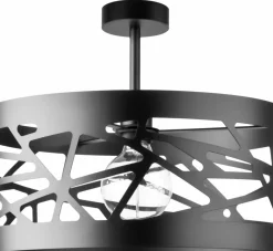 Store Czarna lampa sufitowa z ozdobnym abażurem SIG 31232 z serii MODUŁ FREZ Żyrandole Nowoczesne
