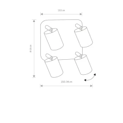 Best Czarna lampa sufitowa z reflektorami 6022 EYE SPOT | Kaja Oświetlenie Żyrandole Nowoczesne