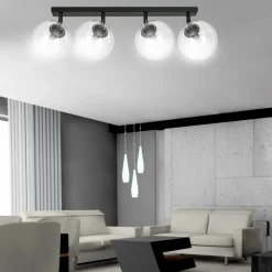 Best Czarna lampa sufitowa z regulowanymi kloszami 776/4 | Kaja Oświetlenie Żyrandole Nowoczesne