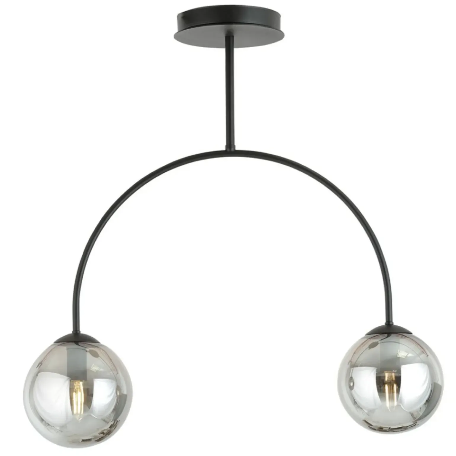 Best Czarna lampa sufitowa z wygiętym w łuk stelażem 1287/2 z serii ARCHI Żyrandole Nowoczesne