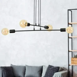 Store Czarna lampa w stylu loftowym na cztery żarówki 696/4 | Kaja Żyrandole Nowoczesne