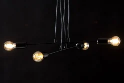 Store Czarna lampa w stylu loftowym na cztery żarówki 696/4 | Kaja Żyrandole Nowoczesne
