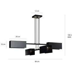 Cheap Czarna lampa wisząca do loftowej kuchni 633/4 TOLOS | Kaja Oświetlenie Żyrandole Nowoczesne
