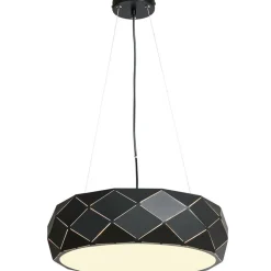 Clearance Czarna lampa wisząca, do salonu LP-8069/1P BK REUS | Kaja Oświetlenie Żyrandole Nowoczesne