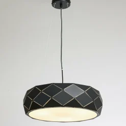 Clearance Czarna lampa wisząca, do salonu LP-8069/1P BK REUS | Kaja Oświetlenie Żyrandole Nowoczesne