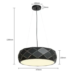 Clearance Czarna lampa wisząca, do salonu LP-8069/1P BK REUS | Kaja Oświetlenie Żyrandole Nowoczesne