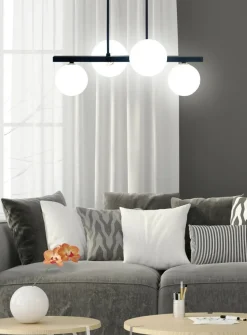 Cheap Czarna lampa wisząca, do stylowej sypialni 34-01214 z serii KAMA Żyrandole Nowoczesne