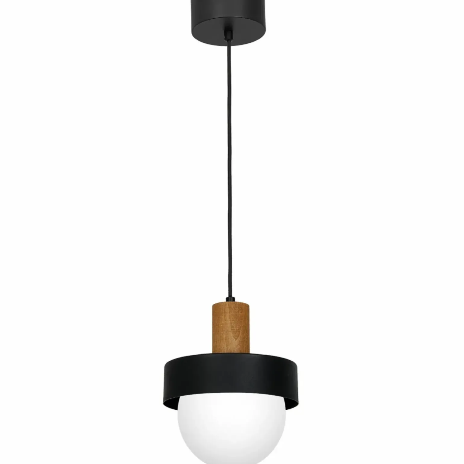 Best Sale Czarna lampa wisząca, drewniany element LX 4048 z serii CANAN | Kaja Żyrandole Nowoczesne