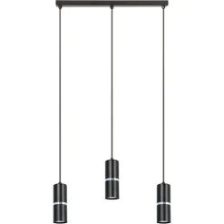 Shop Czarna lampa wisząca na podłużnej listwie K-5246 z serii VESTA Żyrandole Nowoczesne