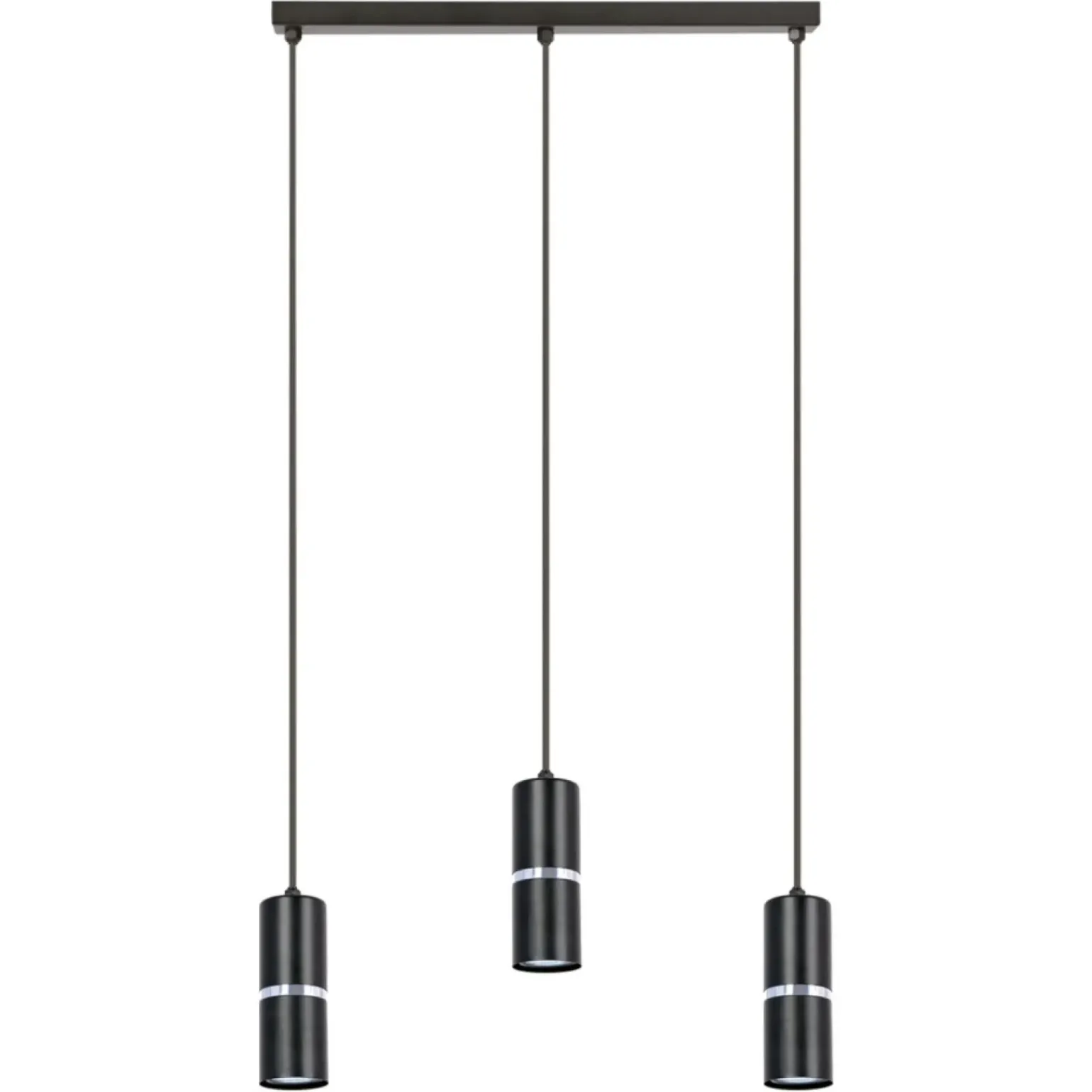 Shop Czarna lampa wisząca na podłużnej listwie K-5246 z serii VESTA Żyrandole Nowoczesne