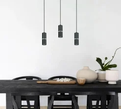 Shop Czarna lampa wisząca na podłużnej listwie K-5246 z serii VESTA Żyrandole Nowoczesne