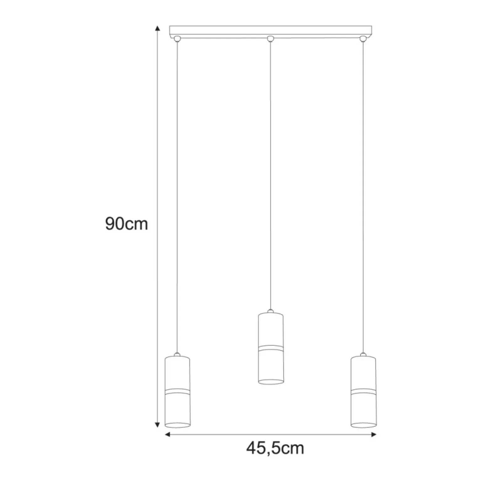 Shop Czarna lampa wisząca na podłużnej listwie K-5246 z serii VESTA Żyrandole Nowoczesne