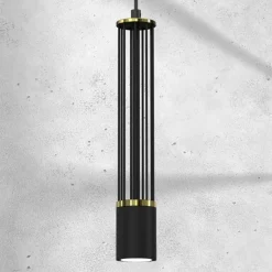 Cheap Czarna lampa wisząca, nowoczesna tuba MLP8409 z serii ESTILO | Kaja Oświetlenie Żyrandole Nowoczesne