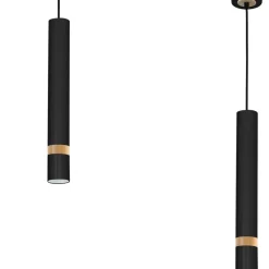Best Czarna lampa wisząca, pojedyncza tuba MLP6305 z serii JOKER | Kaja Oświetlenie Żyrandole Nowoczesne