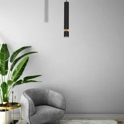Best Czarna lampa wisząca, pojedyncza tuba MLP6305 z serii JOKER | Kaja Oświetlenie Żyrandole Nowoczesne