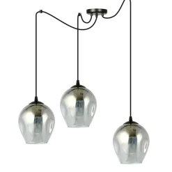 New Czarna lampa wisząca typu pająk, ciemne klosze 757/3 LEVEL | Kaja Żyrandole Nowoczesne