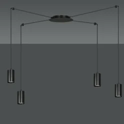 Store Czarna lampa wisząca w stylu industrialnym 524/4 | Kaja Oświetlenie Żyrandole Nowoczesne