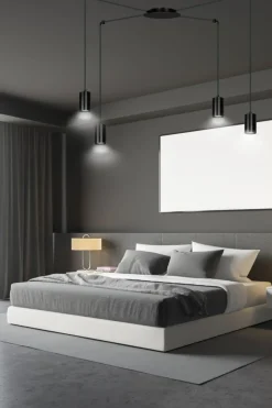 Store Czarna lampa wisząca w stylu industrialnym 524/4 | Kaja Oświetlenie Żyrandole Nowoczesne