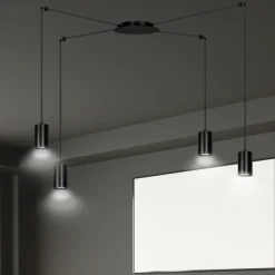 Store Czarna lampa wisząca w stylu industrialnym 524/4 | Kaja Oświetlenie Żyrandole Nowoczesne